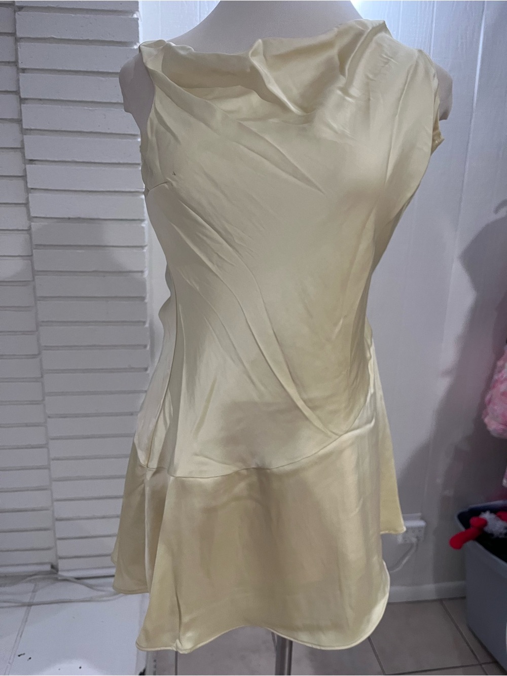 wild fable Cream Satin Cowl Neck Mini Dress